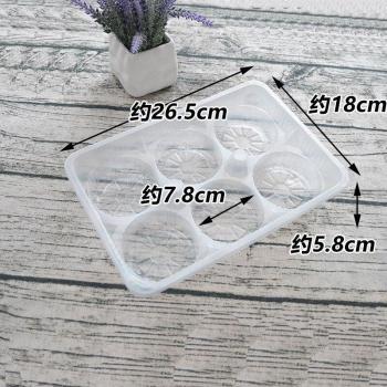 50pcs Microwavable Plastic Pastry Steamer Box with 6 Sections and Transparent Cover