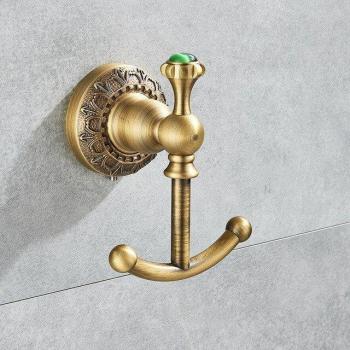 Antique Brass Jade Wall Mount Toilet Paper Holder