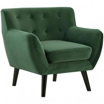 Fauteuil en velours vert sapin SERTI - 1 place
