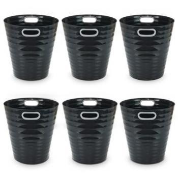 Poubelles de bureau design noir - Pack de 6
