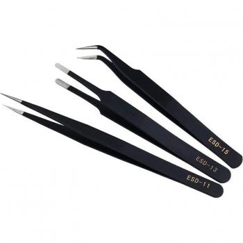 6Pcs Curved and Straight Stainless Steel Tweezers