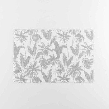 Cozy Home Tablecloth Set 28.5 x 43.5 CM PVC Printed Metallic Foil Feuillor White 's Place mat in Grey