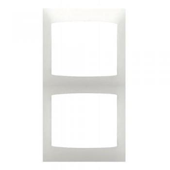 Placa 2 elementos vertical serie Coral sin bastidor en blanco