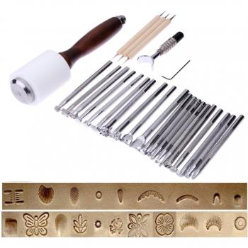 Lederhandwerk 25‑teiliger Hammer‑ und Beveler‑Bausatz