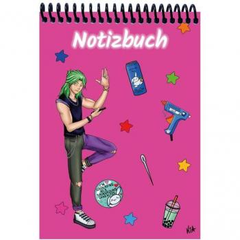 A5 Notizbuch Manga Quinn in pink, blanko