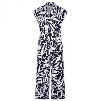 Jumpsuit Betty Barclay Blu Notte con Accenti Bianchi