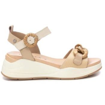 Sandalia Carmela Beige con Hebilla Cierre