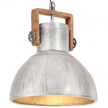 Lámpara colgante industrial 25 W plateada 40 cm E27