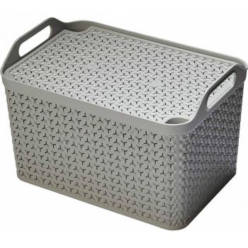 Strata Cool Grey Large 21L Handy Basket With Lid NWT5379