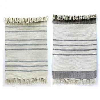 Tappeto Boho Grigio con Frange Bianco 160x230cm DKD Home Decor