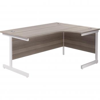 Trexus 1600 x 1200 Single Upright Right Hand Radial Desk Grey Oak-White