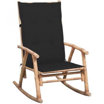 Sedia a Dondolo con Cuscino in Bambù – The Living Store