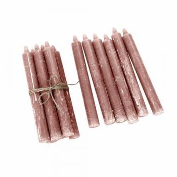 Set di 12 candele rosa