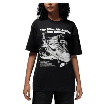 Camiseta Jordan Negra Oversized con Diseño Geométrico – Mujer, L (EU 44-46)