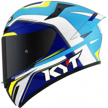 Casque intégral KYT TT-Course Blanc-Bleu
