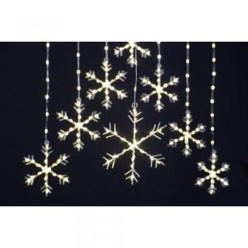 Warm White 120cm x 120cm Snowflake Fairy Curtain Lights