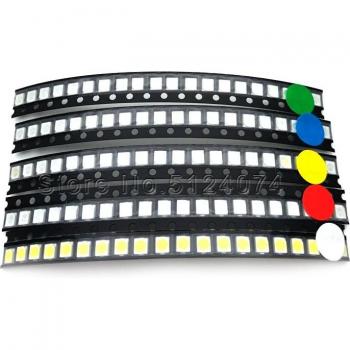 LED‑Paket 20× SMD – 5 Farboptionen (Gelb, Blau, Grün, Weiß, Rot) – Größen: 0402/1005, 0603/1608, 0805, 1206/3216, 1210/3528, 5050, 5730