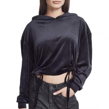 Felpa Velvet Gathered Urban Classics Nera M