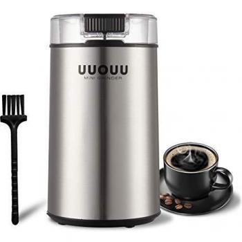 Broyeur de café électrique UUOUU 200W avec couvercle transparent et interrupteur de sécurité