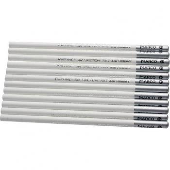 12pcs Non-Toxic White Fine Art Pastel Pencils Set for Artist Sketching