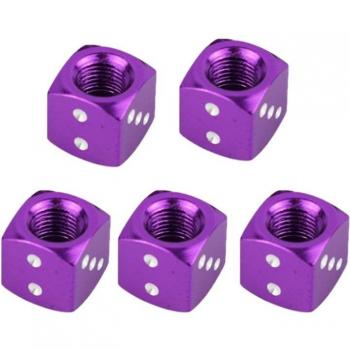 Bouchons de Valve à Dés en Aluminium pour Véhicules - 5 Pièces