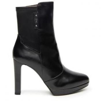 Nero Giardini High‑Heel Stiefelette in Schwarz – Leder/Textil – Gr. 40