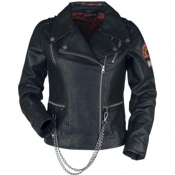 Stranger Things Gothic Imitation Leather Jacket - Hellfire Club - S to XL - for Women - Black - EMP Exclusive Merchandise