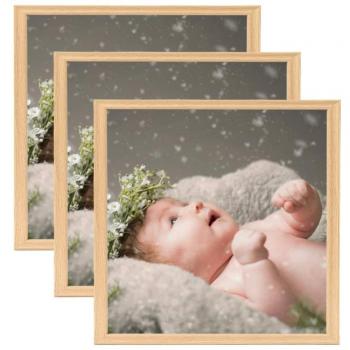Bilderrahmen Collage 3er Set für Wand und Tisch 50x50 cm Helle Eiche