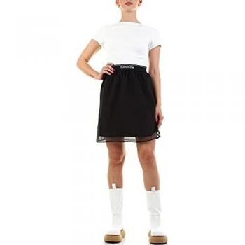 Calvin Klein Abito Skater in Jersey Donna Colore Bianco/Nero