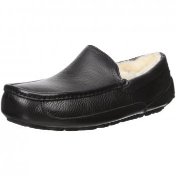 UGG Men's Ascot Slipper in Black, Size 8.5 UK (EU 42.5)
