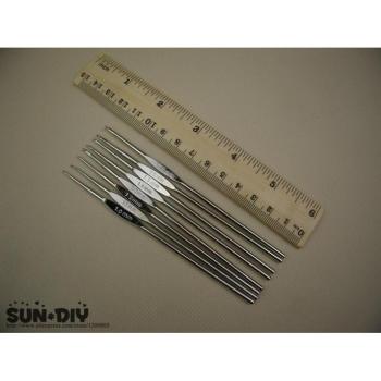 Nickel Steel Crochet Hooks 12cm Set of 8 Sizes 1.0-1.7mm