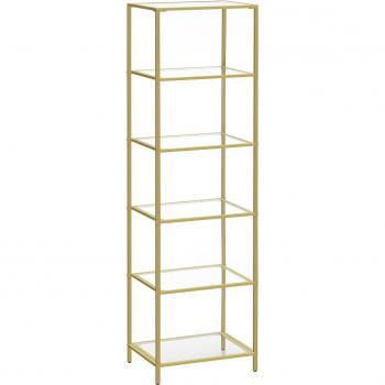 Estantería Elegante 6 Niveles en Cristal Dorado