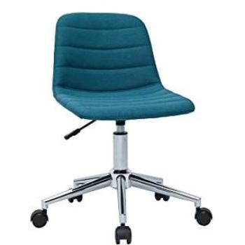 Miliboo - Entenblauer Design-Bürostuhl mit verchromtem Stahl