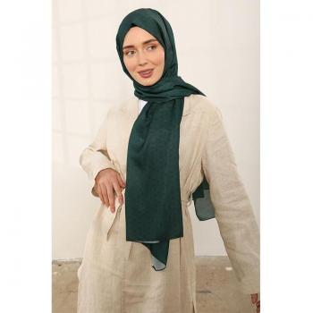 Women's Dark Green Patterned Shawl 80x186
