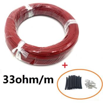 Infrared Carbon Fiber Heating Cable 8-100m, 12K, 33ohm/m Electric Wire for Home Heating