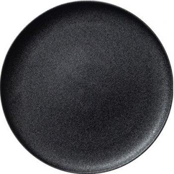 Black Frosted Round Plate