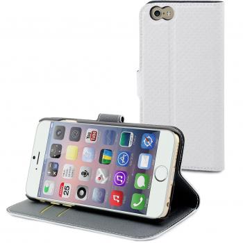MUVIT Porte-cartes folio – 3 rangements – Blanc – Compatible iPhone 6 & 6s