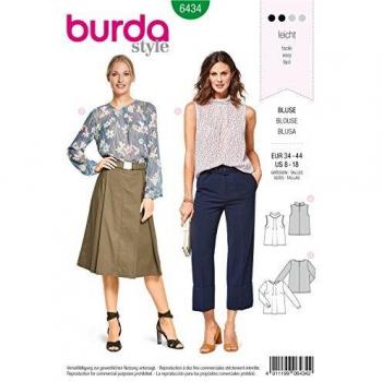 Burda 6434 Pleated Blouse Sewing Pattern