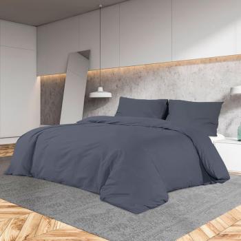 VidaXL Ensemble de housse de couette Anthracite 200x200 cm Microfibre