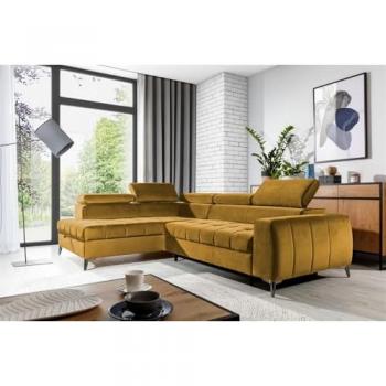 Ecksofa AGNESA Schlafsofa mit Ottomane in Stoff Salvador