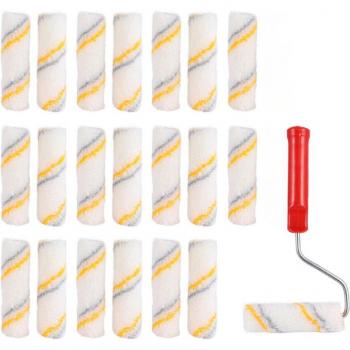 21-Piece Mini Paint Roller Set with Finger Rollers and Decorator Brushes for Wall Painting