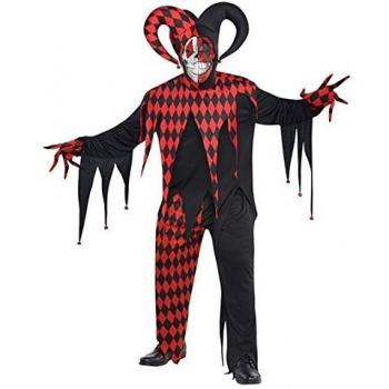 Scary Clown Costume for Adults - Red and Black - Halloween - XL