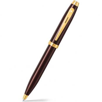 Sheaffer 100 E9370 Brown PVD Gold Trim Pen