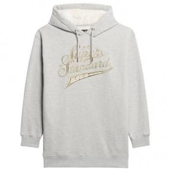 Superdry Hoodie Kleid für Damen mit glänzendem Logo Luxe