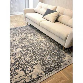 RUGSX Carpet vintage 22208/356 grey classic rosettte grey 140x200 cm