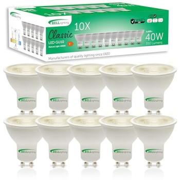 Natural White 10-Unit GU10 LED Lamp Pack by Bell – 4.4 W, 350 lm (40 W Halogen Substitute)