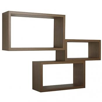 Mensole da parete rettangolari set di 3 pz componibile colore Rovere sbiancato mod. Trittico