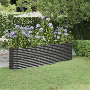 VidaXL Anthracite Garden Raised Bed Powder-Coated Steel 260x40x68 cm