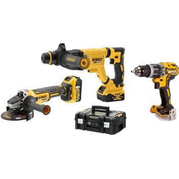 Trio d’outils DEWALT 18 V DCK327P2T + 2 batteries 5 Ah, coffret chargeur