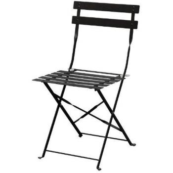 Bolero Steel Folding Chairs Black for Indoor Outdoor 800X387X471mm 2pc